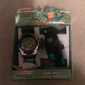 This is a brand new ninja turtle watch and compass